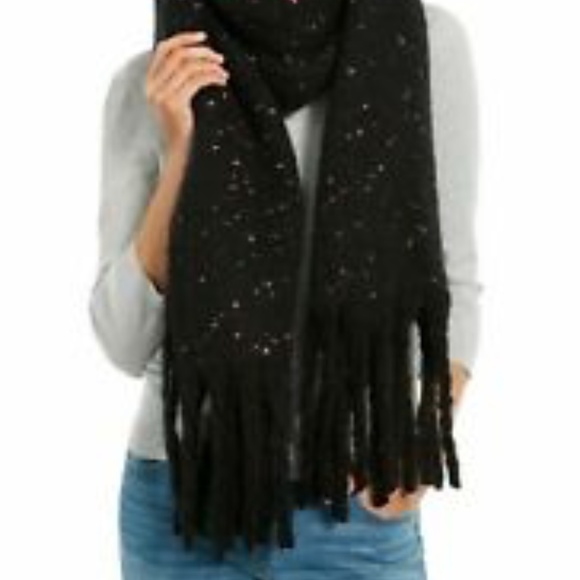 Dkny Accessories - DKNY neon pink speckled fringe scarf